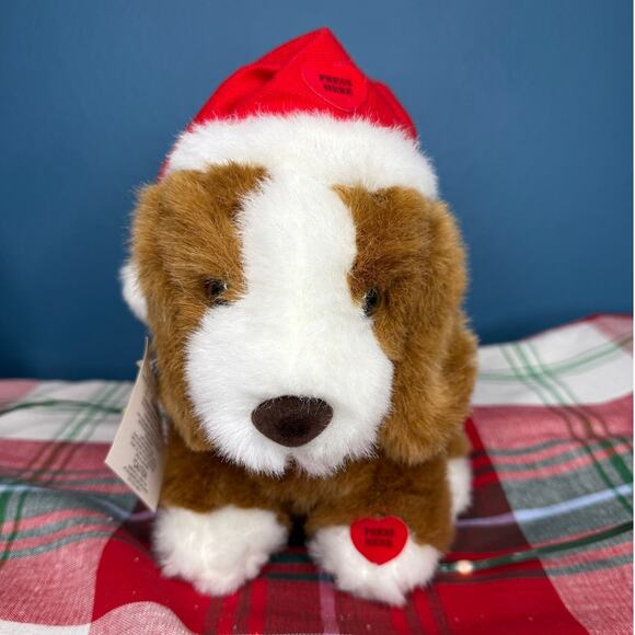 Russ Barkley Musical Christmas Basset Hound Plush Barks Christmas Carols 8” NWT